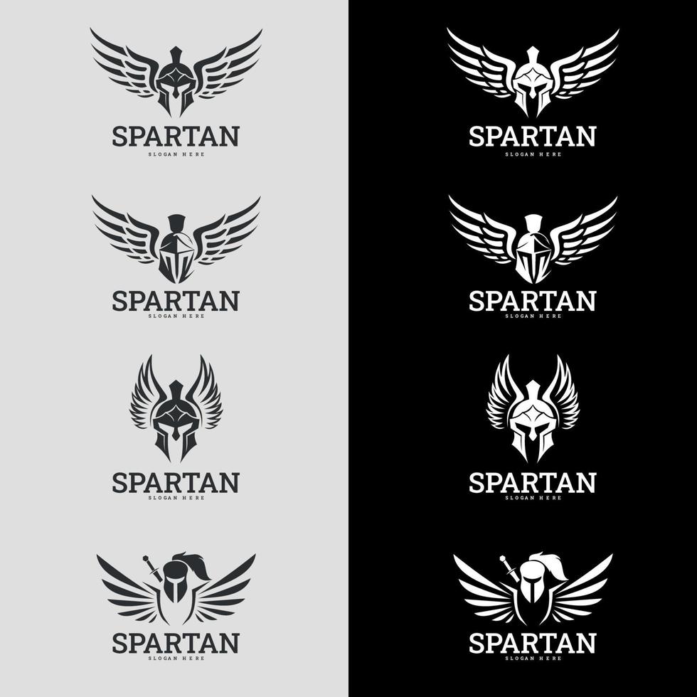 Spartanisches Logo-Symbol entwirft Vektor. geeignet für Firmenlogo, Druck, Digital, Symbol, Apps und andere Marketingmaterialzwecke. spartanisches Logo-Set vektor