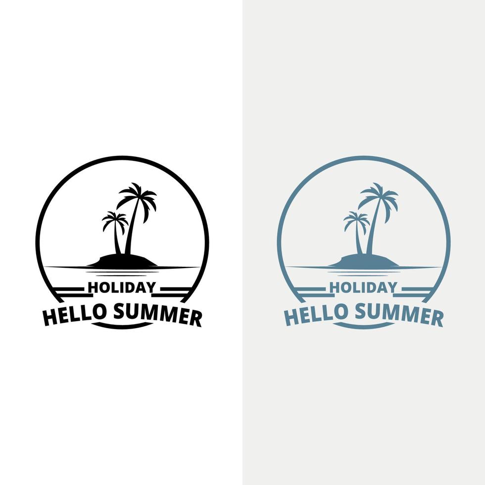 Hallo Sommerlogo. Sommerstrand-Logo-Vektorillustration vektor