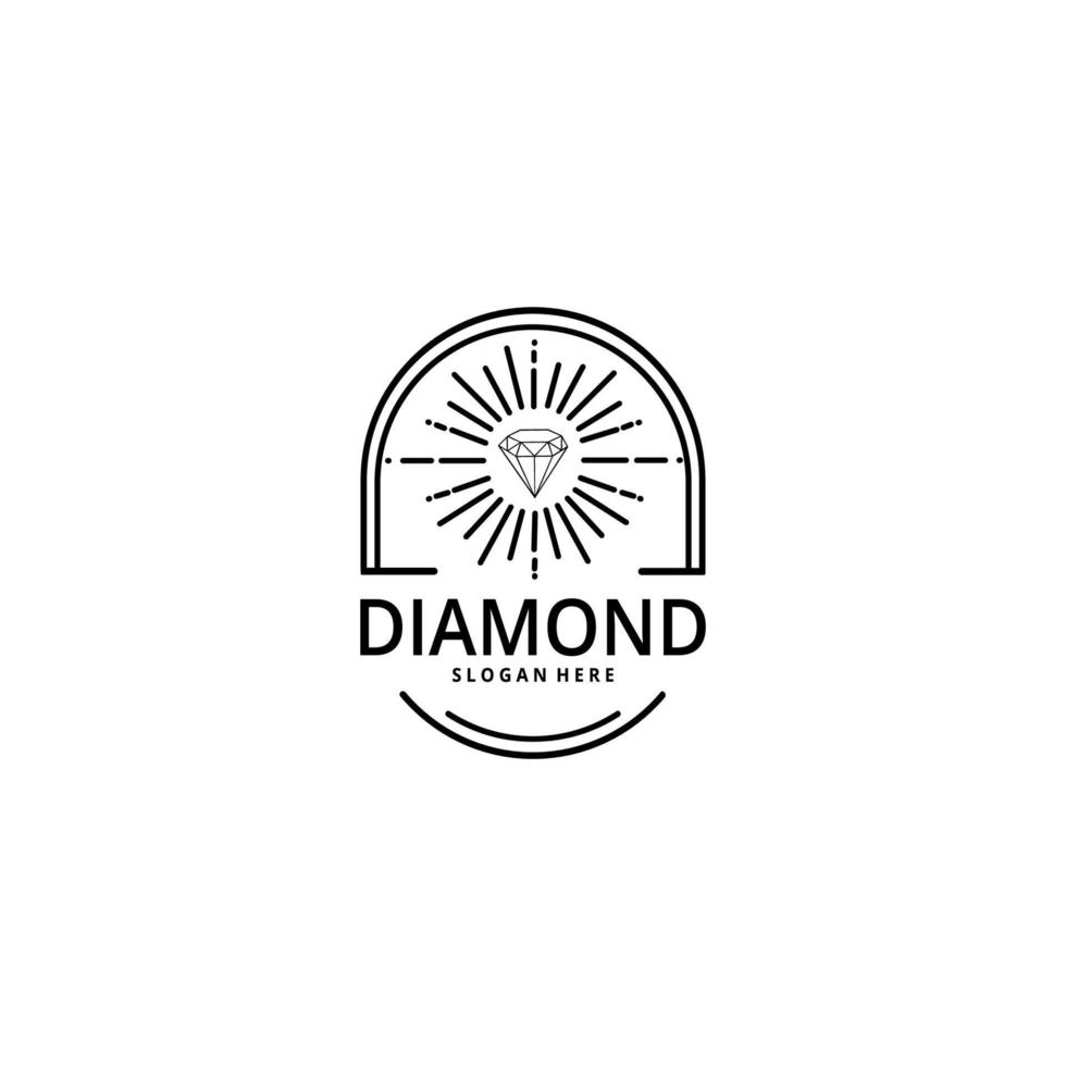 Diamant-Schmuck-Logo-Design-Vektor. symbol für kosmetik und verpackung, schmuck, handgefertigte oder schönheitsprodukte vektor