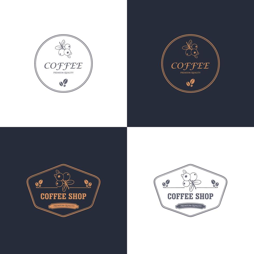 kaféets logotyp. kaffe logotyp. uppsättning moderna vintage kafé logotyper. vektor illustration.