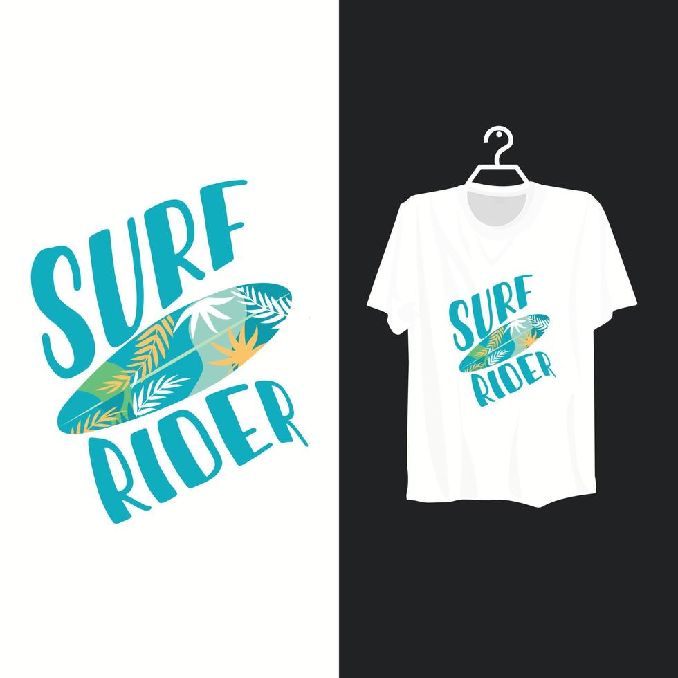 Surf-Fahrer-T-Shirt-Design. vektor