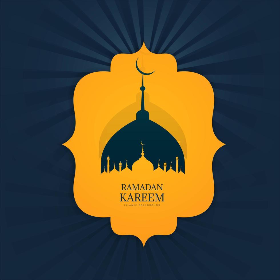 ramadan design med moské silhuett i dekorativ form vektor