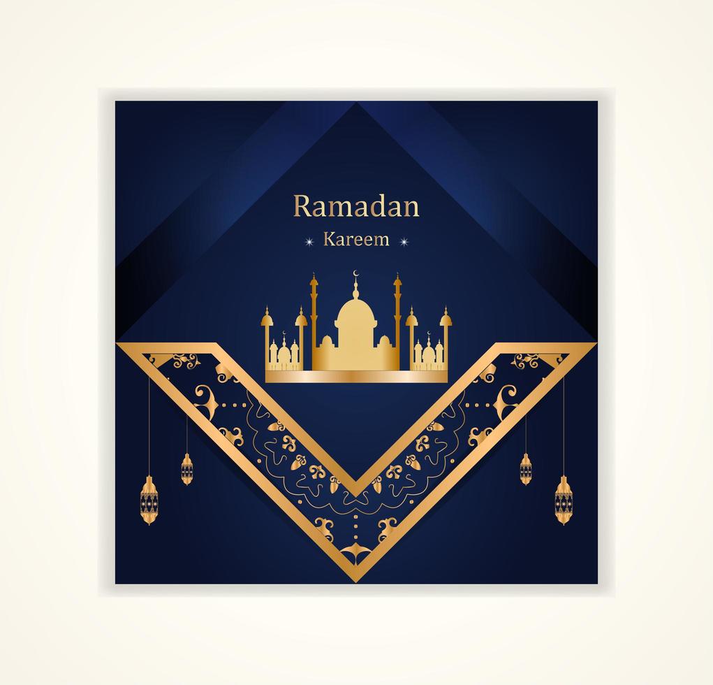 Ramadan Kareem Social Post mit verzierten abgewinkelten Elementen vektor