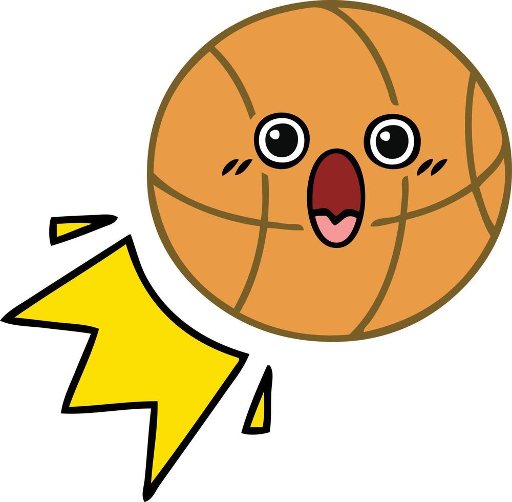 niedlicher Cartoon-Basketball vektor