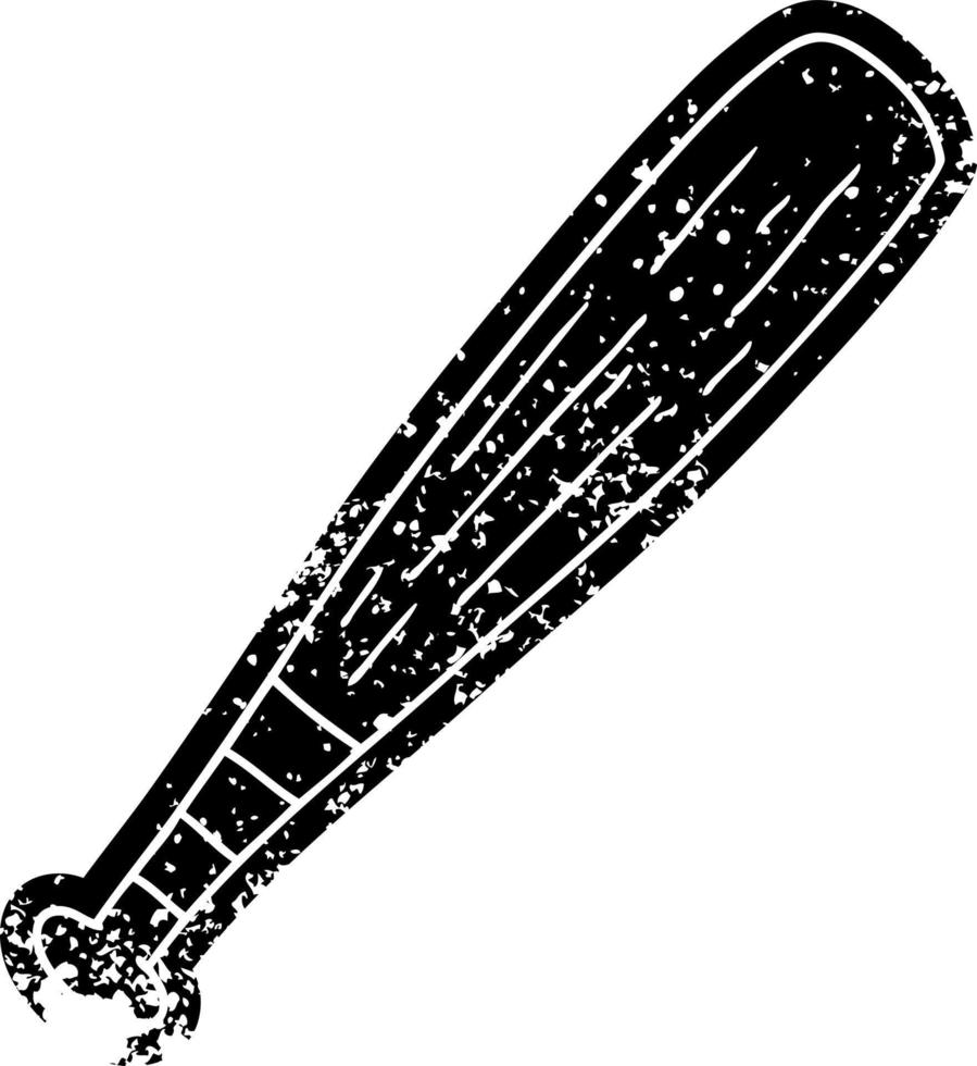 Grunge-Icon-Zeichnung eines Baseballschlägers vektor