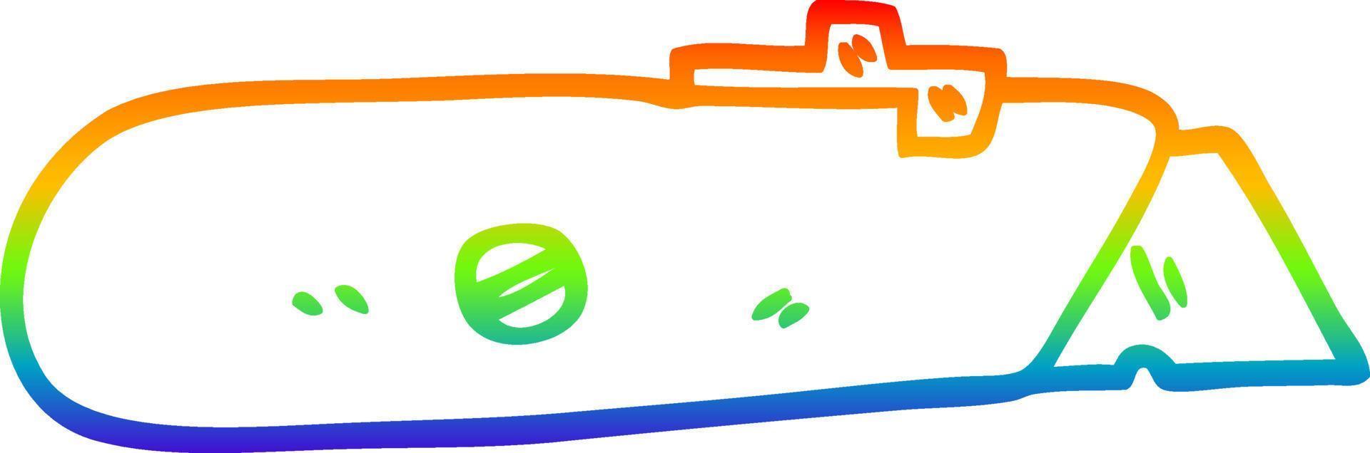 Regenbogen-Gradientenlinie Zeichnung Cartoon-Arbeitsmesser vektor
