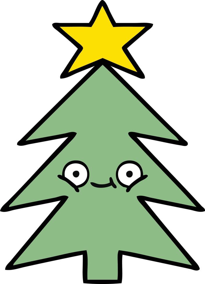 süßer Cartoon-Weihnachtsbaum vektor