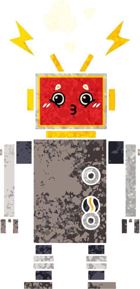 Cartoon-Roboter im Retro-Illustrationsstil vektor