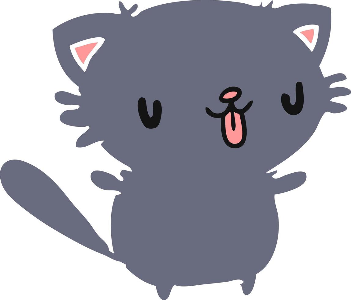 tecknad av söt kawaii katt vektor