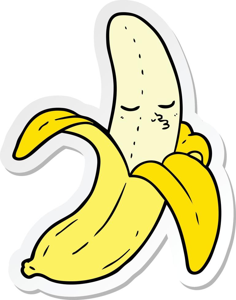 klistermärke av en tecknad banan vektor