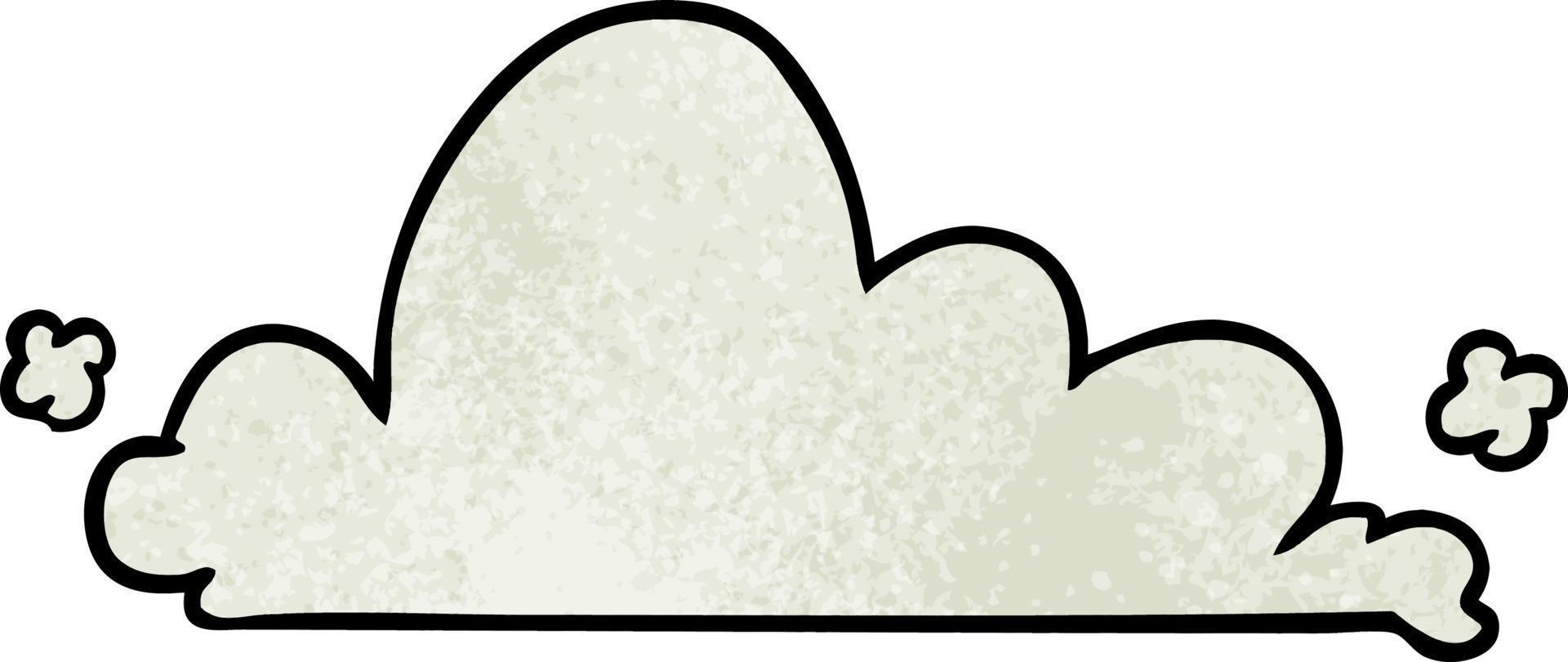 strukturiertes Cartoon-Doodle einer weißen Wolke vektor