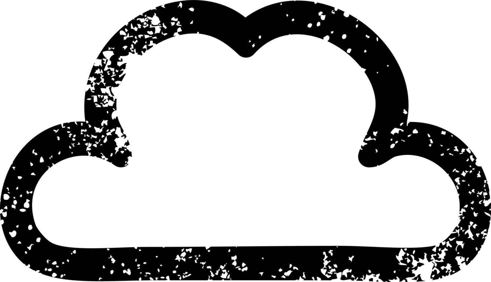 einfaches Cloud-Distressed-Symbol vektor
