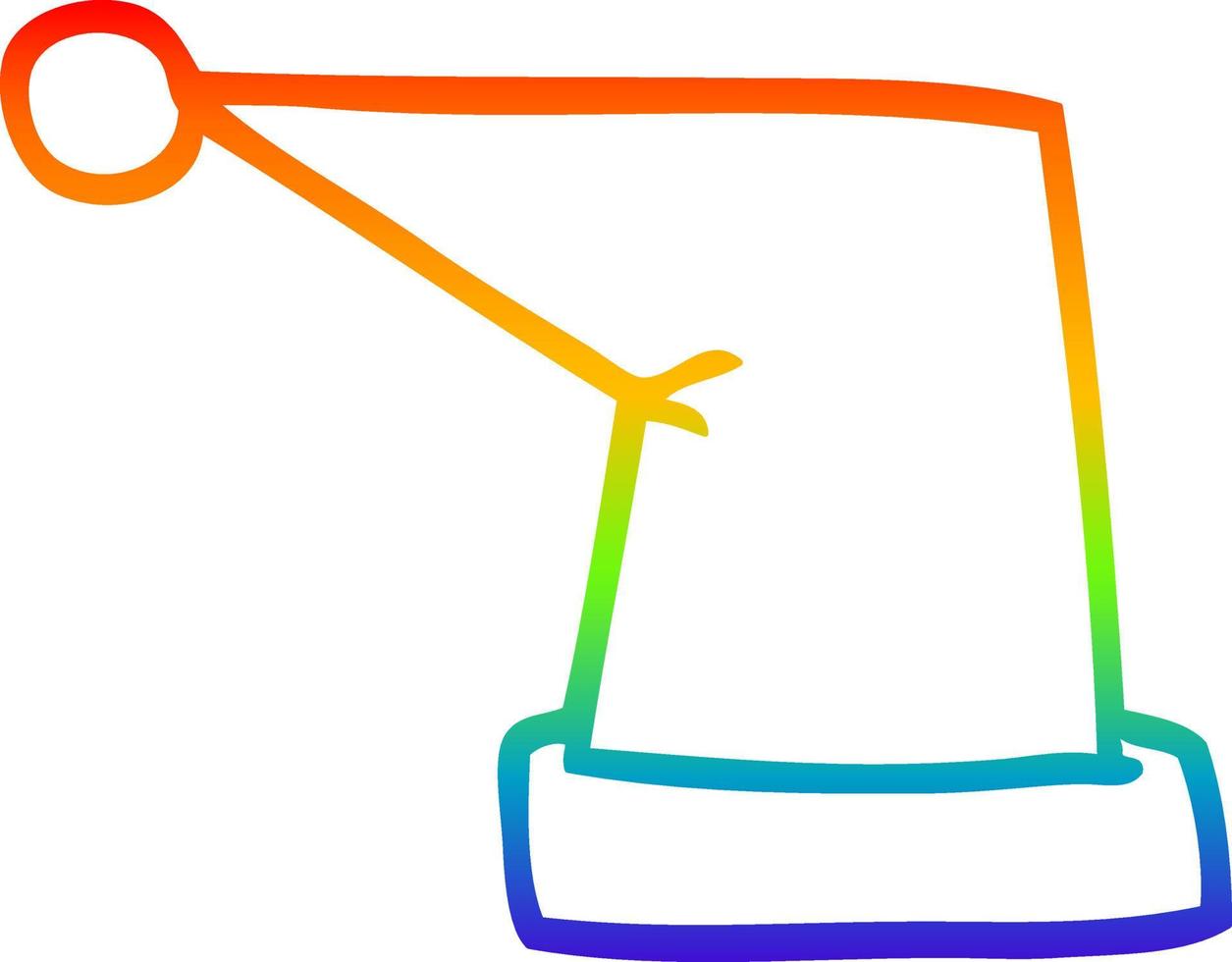 Regenbogen-Gradientenlinie Zeichnung Cartoon Elfenhut vektor