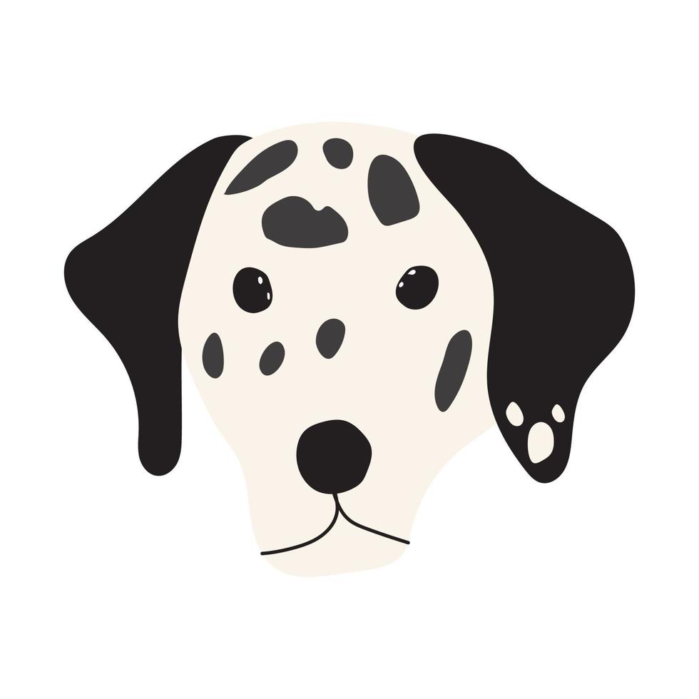 söt doodle illustration av en dalmatisk ras hund. hund i minimalistisk stil vektor