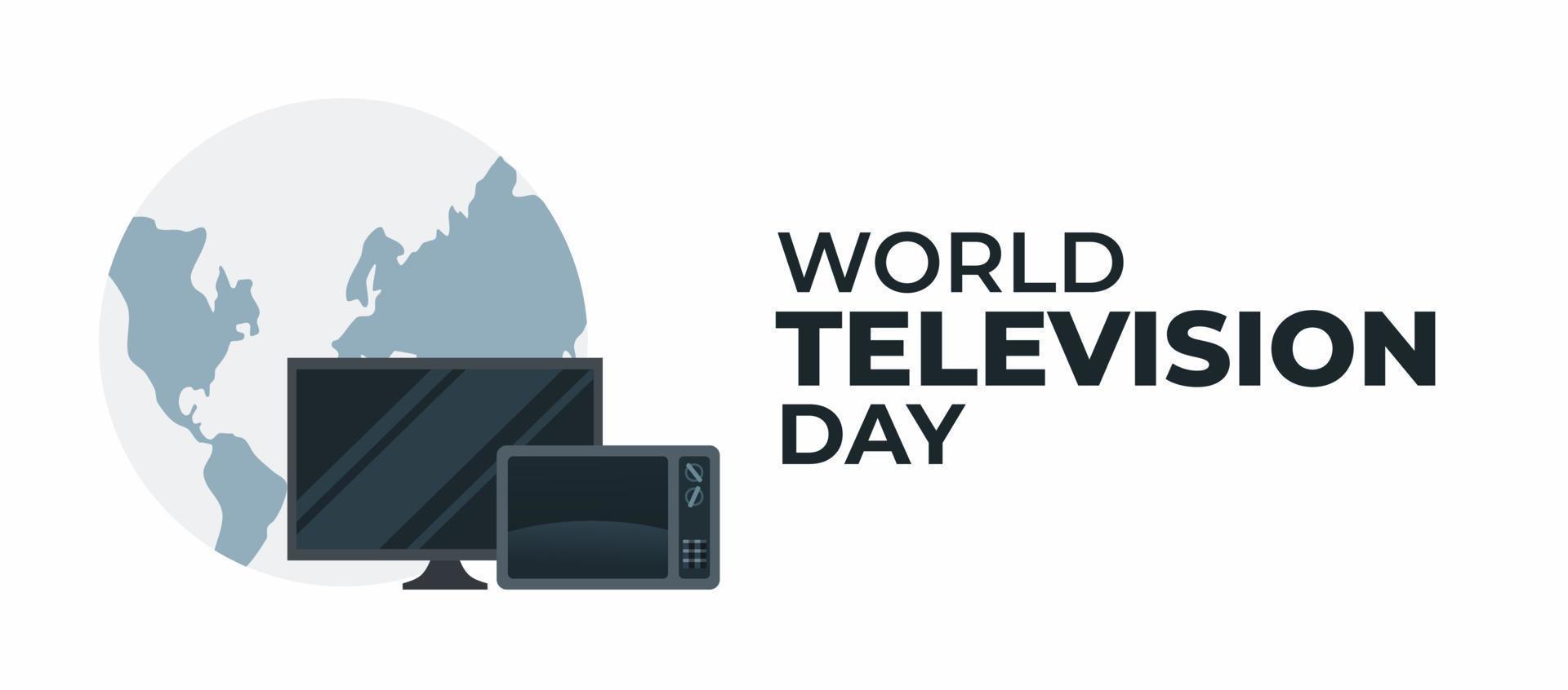 världen TV-dagen affisch firande bakgrundsinformation media mall vektor