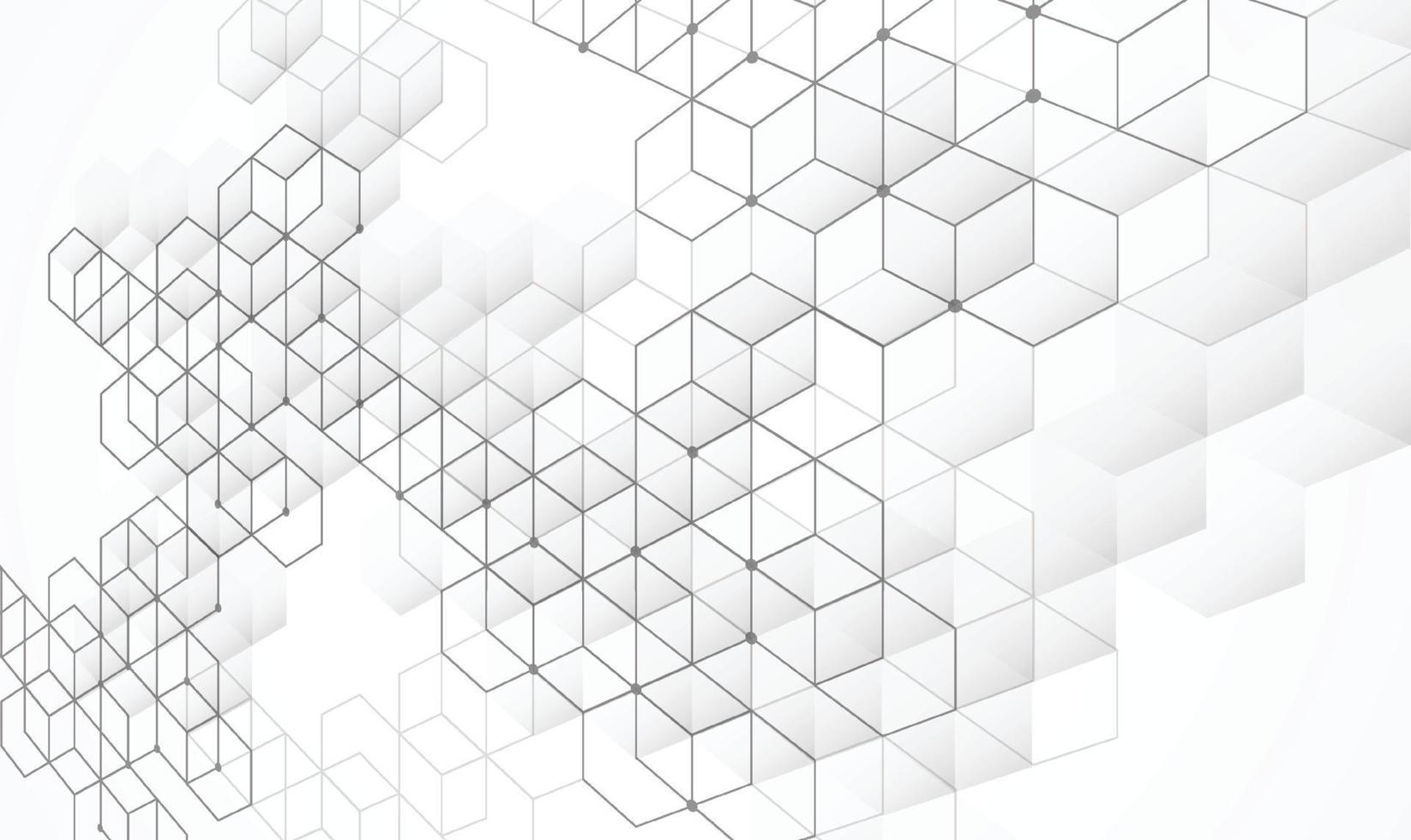 abstrakte Boxen Hintergrund. moderne Technologie mit quadratischem Netz. geometrisch auf weißem Hintergrund mit Linien. Würfelzelle. Vektorillustration vektor
