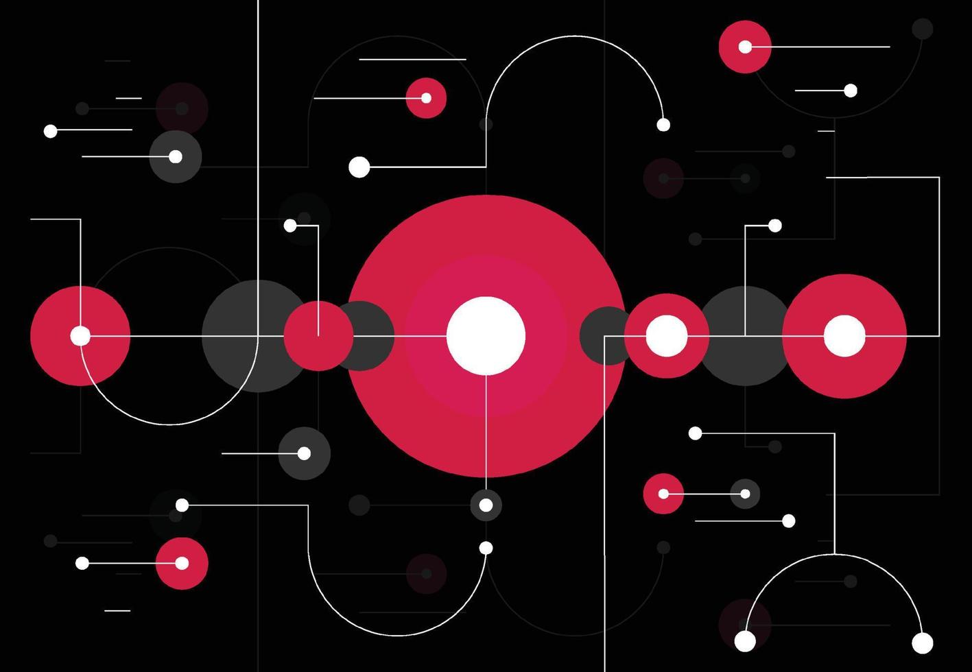 abstrakte kreise punkt und linien hintergrund. geometrische kompositionsschleife kreisförmige digitale technologie. Vektor-Illustration vektor