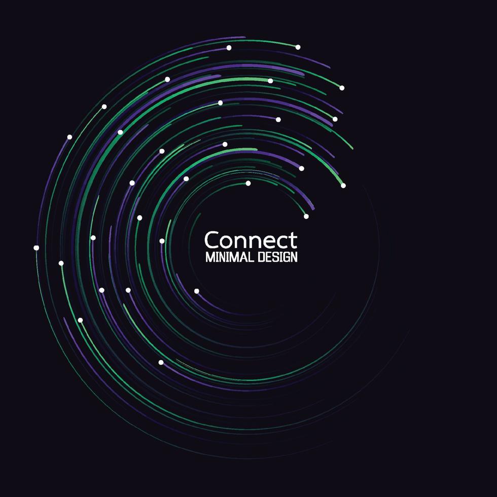 Datenfluss-Technologie-Netzwerkverbindung. abstrakter radialer Vortex kreisförmiger Hintergrund. Symbol-Logo-Design. Vektor-Hintergrund vektor
