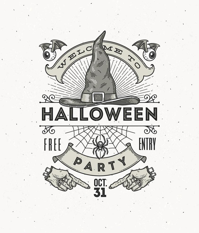 Linie Kunstvektorillustration für Halloween-Party vektor