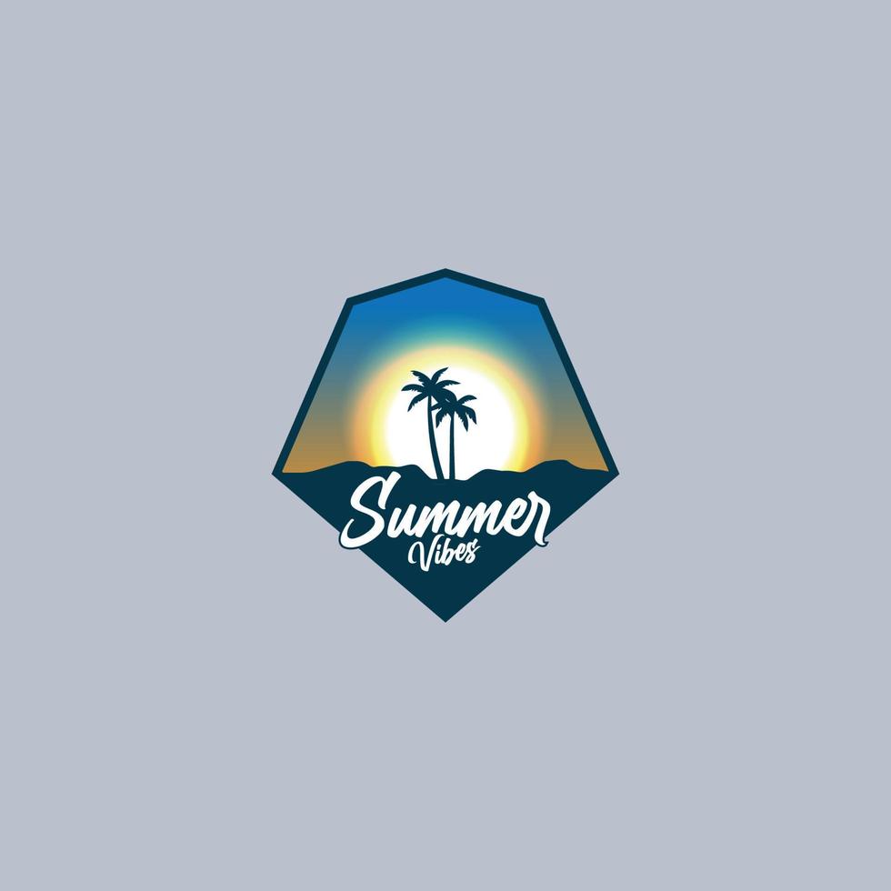 sommar vibbar varor siluett t-shirt design.summer logotyp ikon mall vektorbild vektor