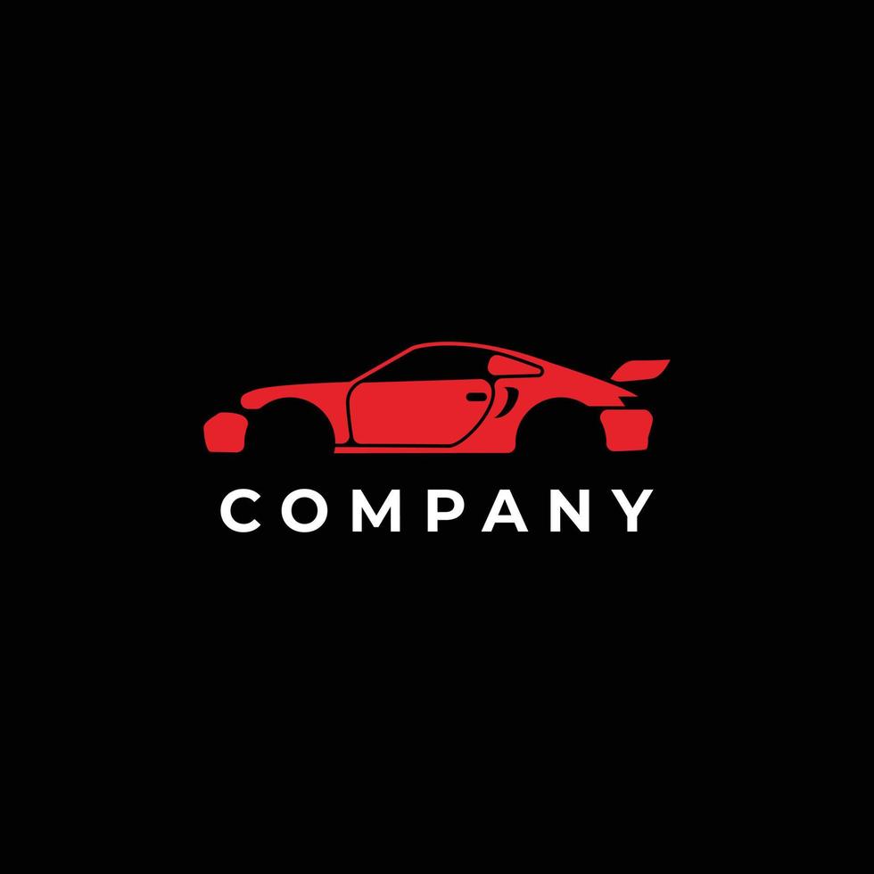 einfaches rotes schnelles Sportwagen-Logo vektor