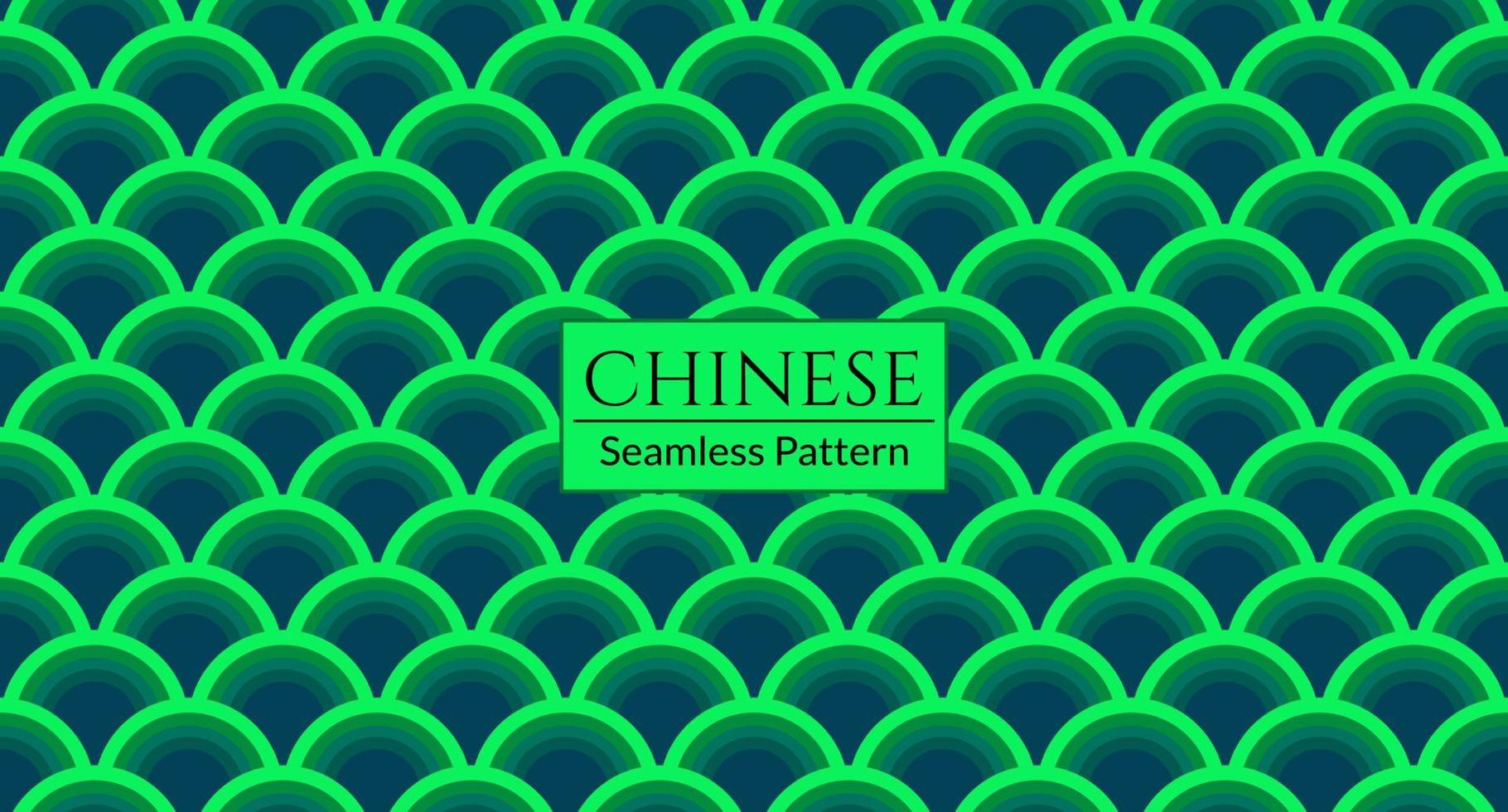 grünes chinesisches nahtloses Muster, orientalischer Hintergrund. Vektor-Illustration. vektor