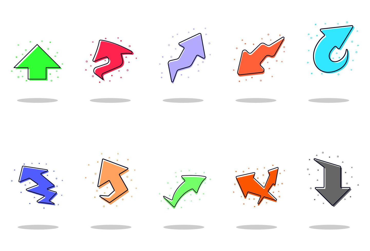 stor bunt av doodle pil element illustration. passar för webb, prydnad, ram, bård. vektor eps 10