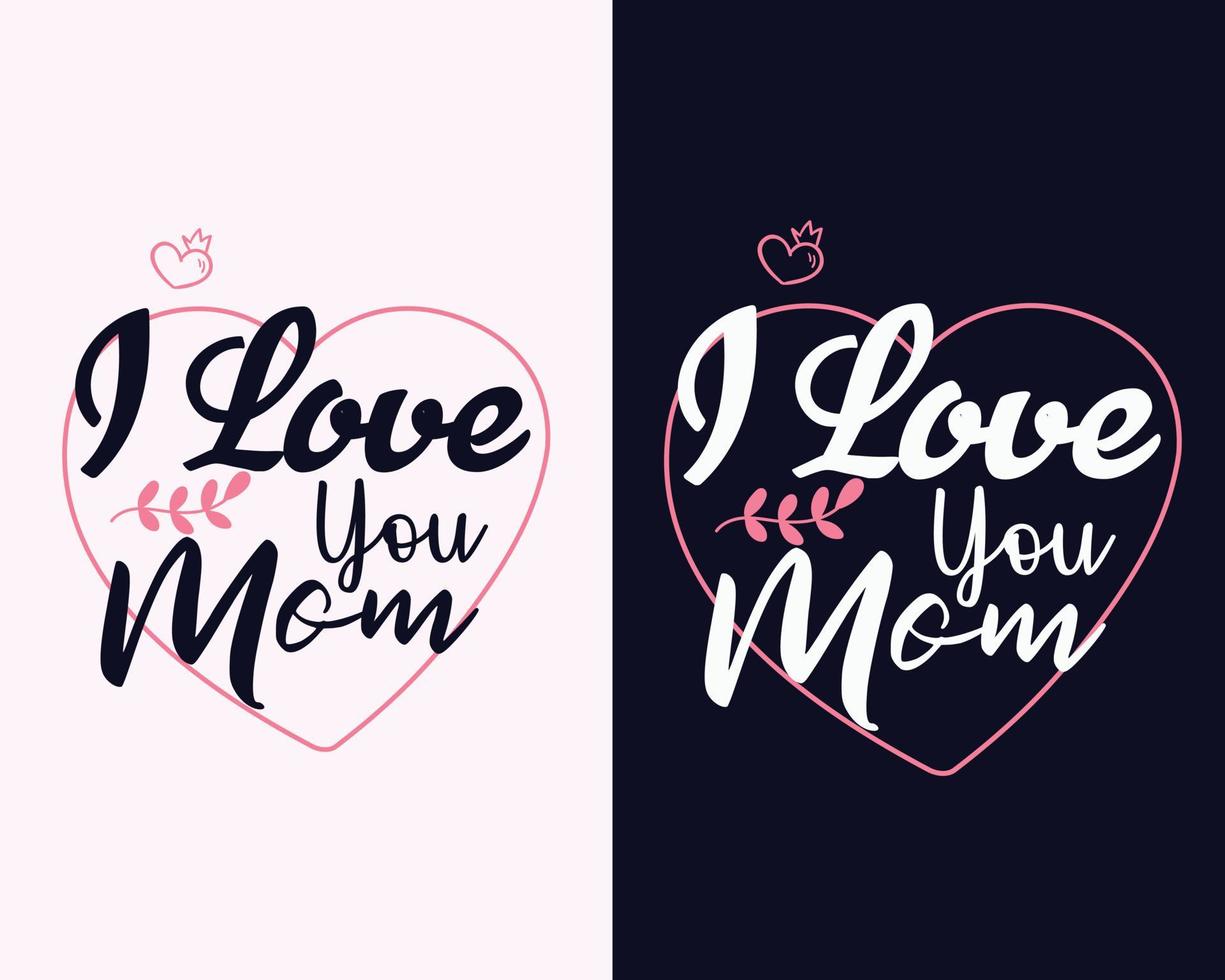 älskar dig mamma, mors dag typografi design, mors dag vektor, mors dag svg vektor