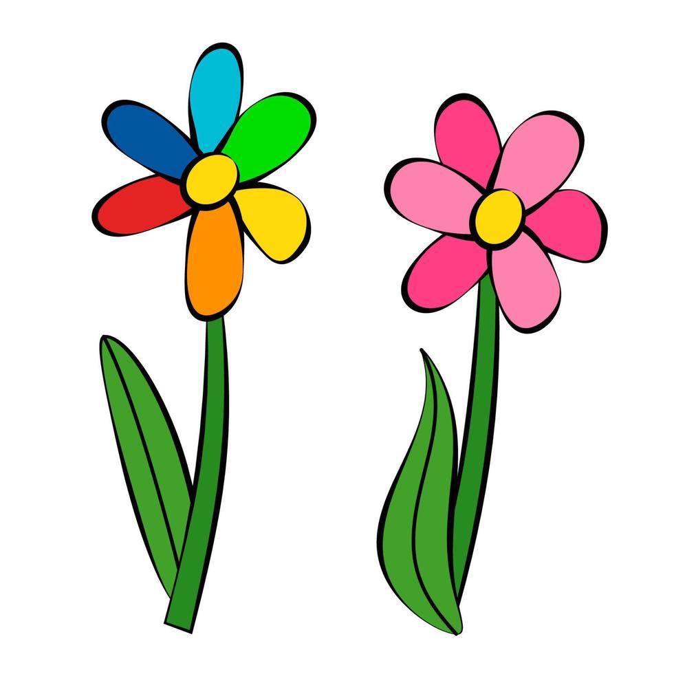 Blumen, Symbol, Zeichenstil für Kinder. vektor