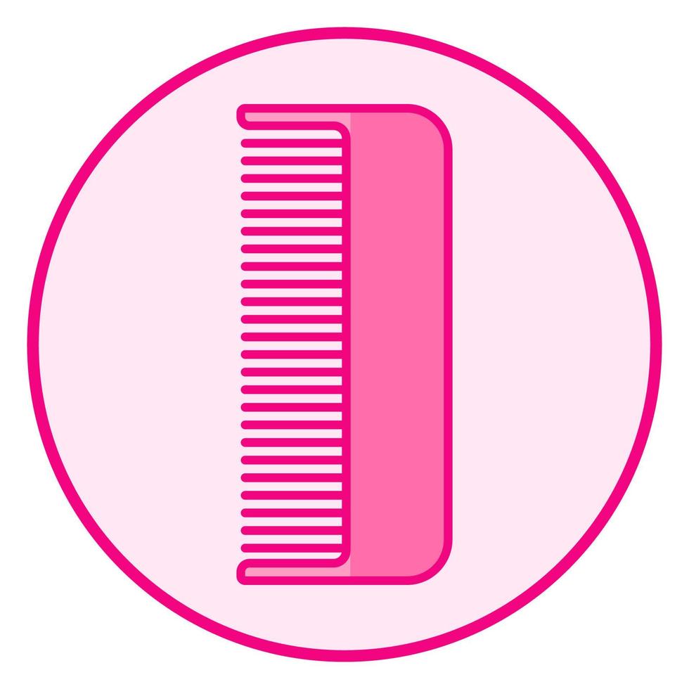 Kamm. rosafarbenes Baby-Symbol auf weißem Hintergrund, Linienkunst-Vektordesign. vektor