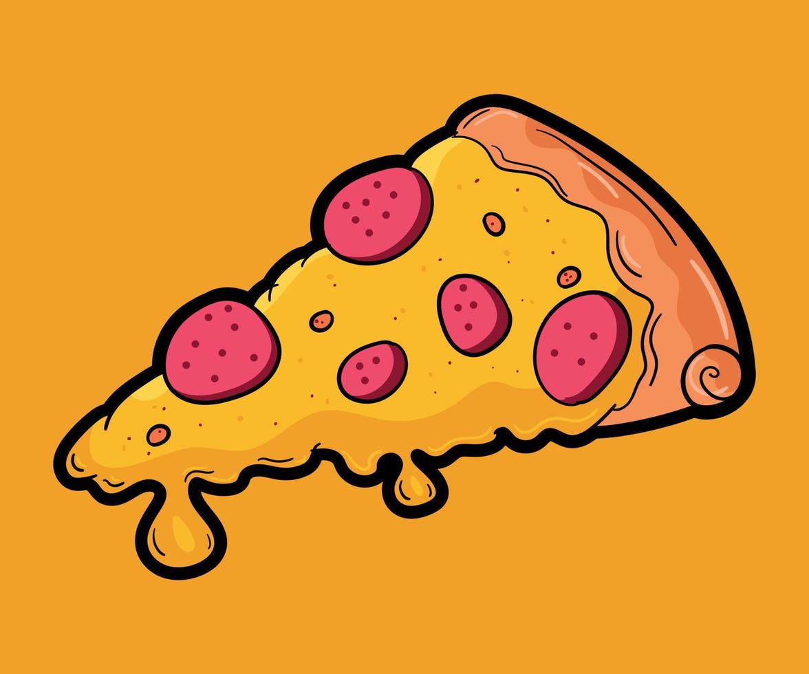 ost pizza handritad doodle vektor