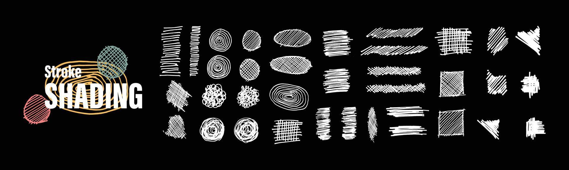 eine Sammlung von Scribble-Illustrationen im Vektordesign. satz abstrakter gekritzellinie für gestaltungselement, verzierung, kopierraum und clipart. vektor
