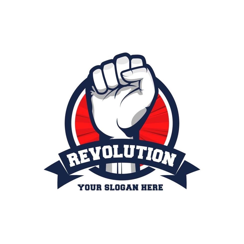 revolution illustration för affischdesign. knuten näve hand vektor siluett.