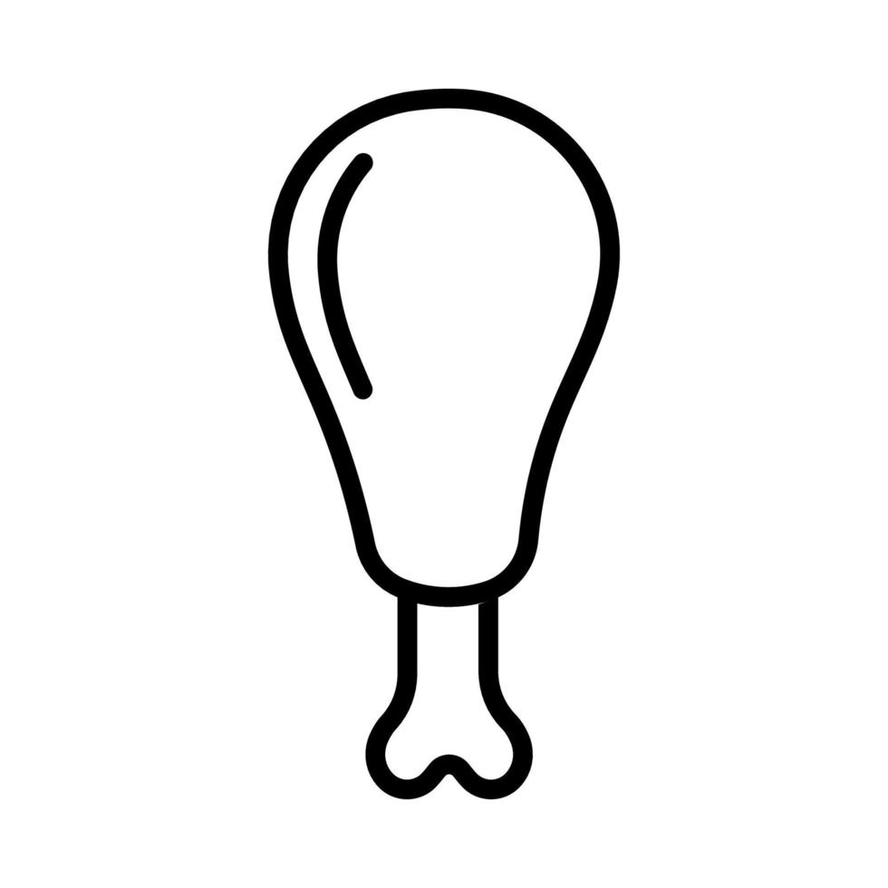 kontur stekt kyckling snabbmat ikon clipart i svart och vit linje platt tecknad vektor illustration bild
