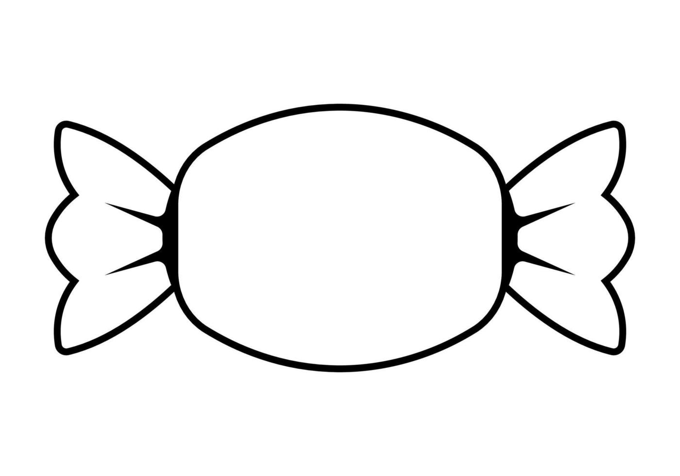 Schwarz-Weiß-Süßigkeiten-Symbol-Clipart in Strichumriss auf weißem Hintergrund vektor