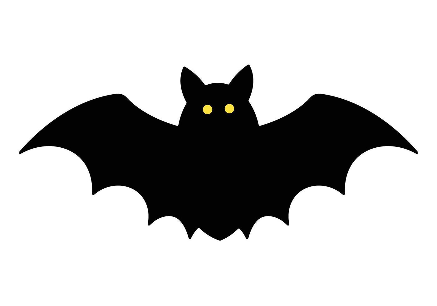 cartoon schwarze fledermaus symbol clipart auf flachem isoliertem weißem hintergrund vektor