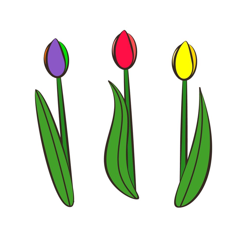 tulpen, symbol, kinderzeichenstil. vektor