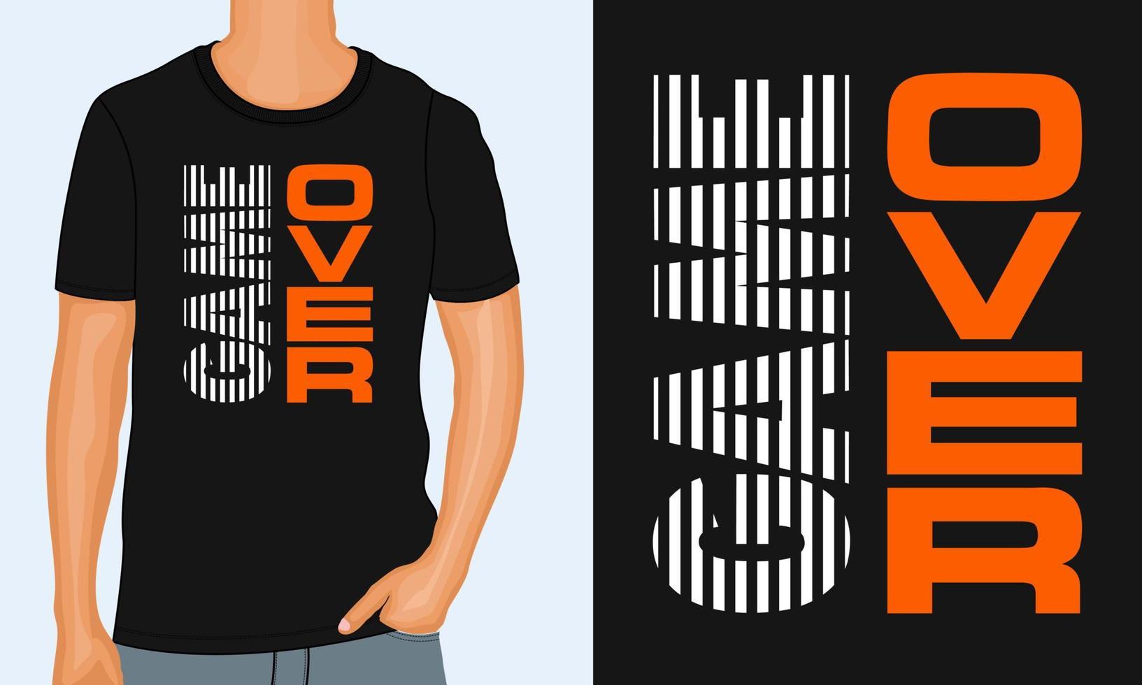 game over typografi t-shirt design med brösttryck redo att skriva ut. vektor