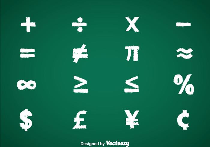 Mathe-Symbole Kreide Zeichnen Vektor-Sets vektor