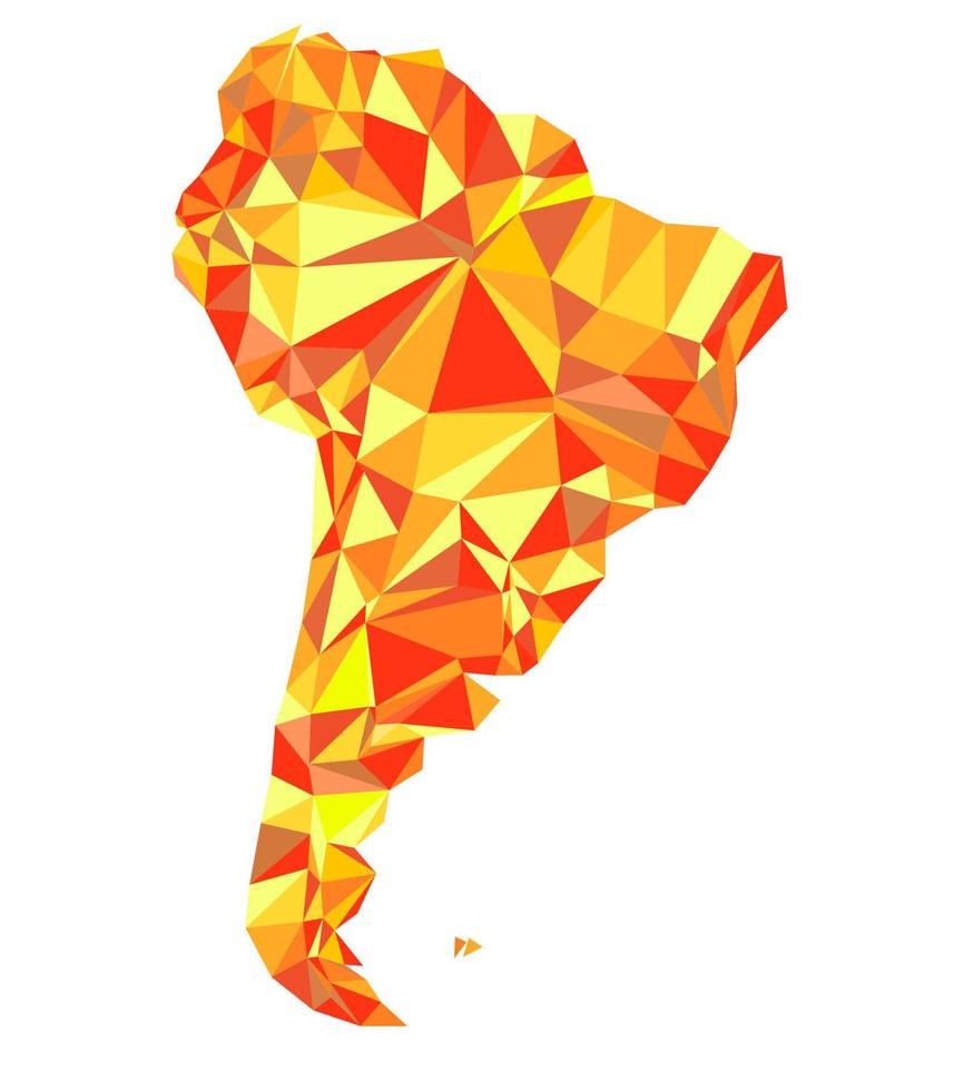 abstrakt sydamerikas kontinent från trianglar. origami stil. vektor månghörnigt mönster för din design.