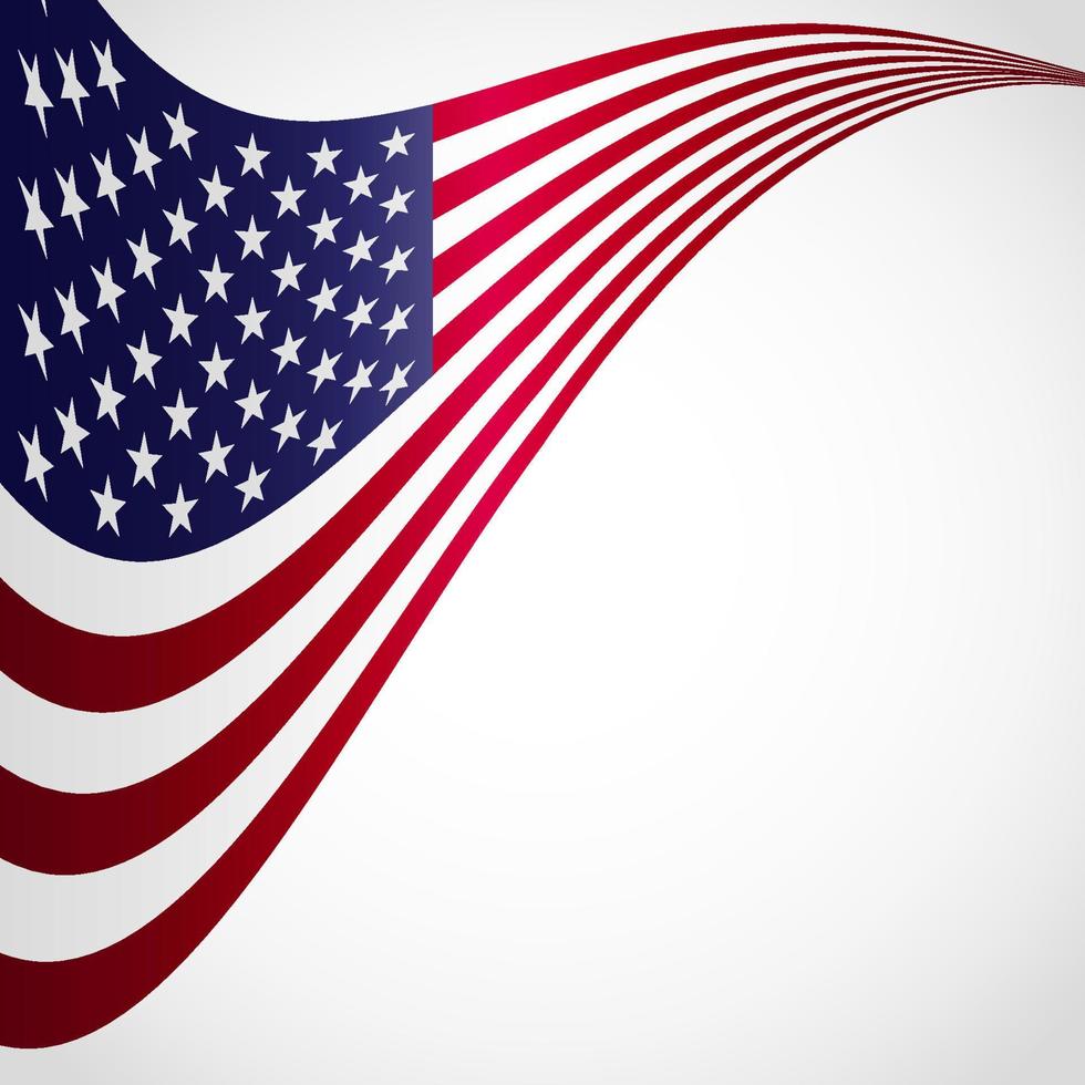 vektorbild der amerikanischen flagge, symbol usa auf einem weißen hintergrund, sternenbanner-illustration. vektor