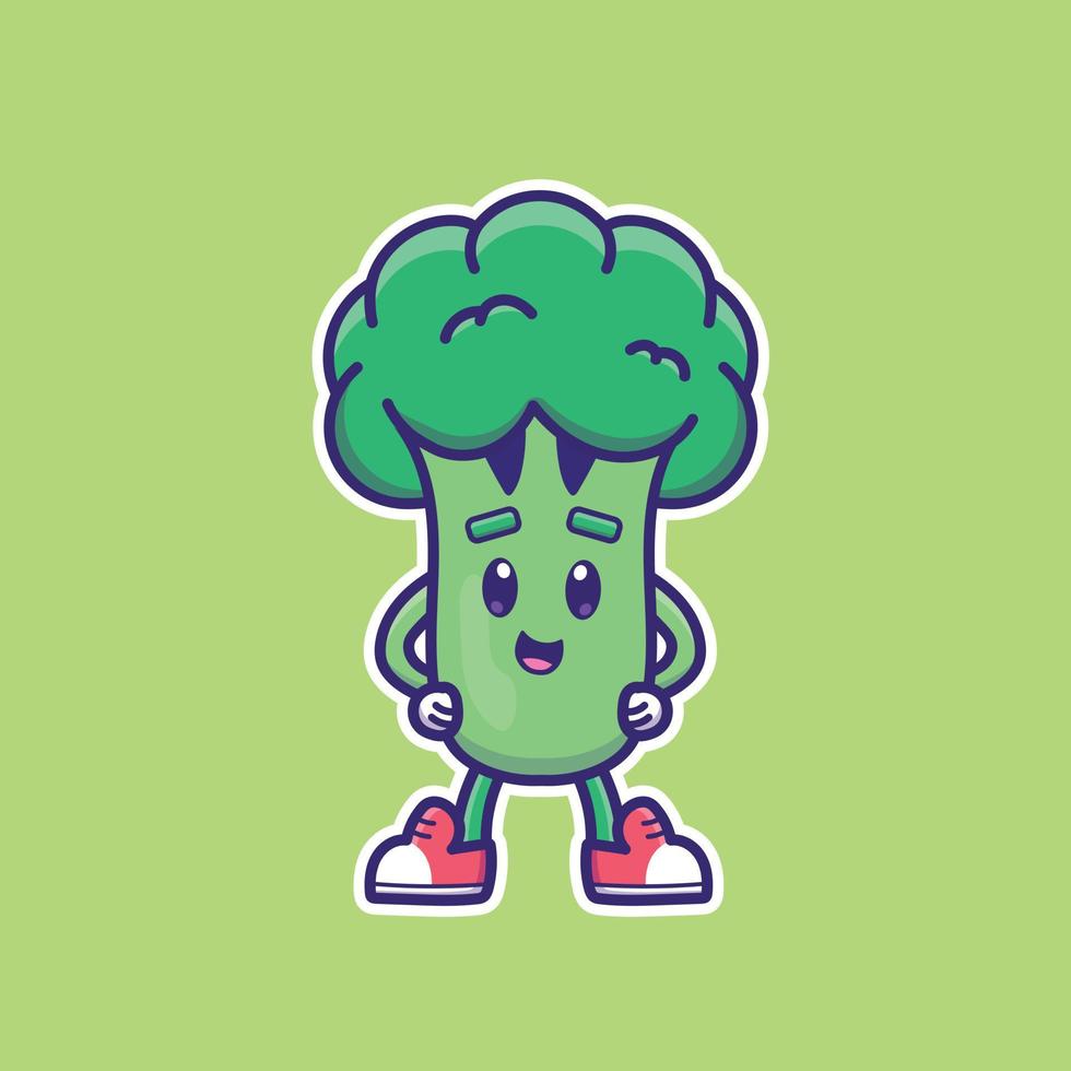 söt tecknad broccoli i vektorillustration vektor