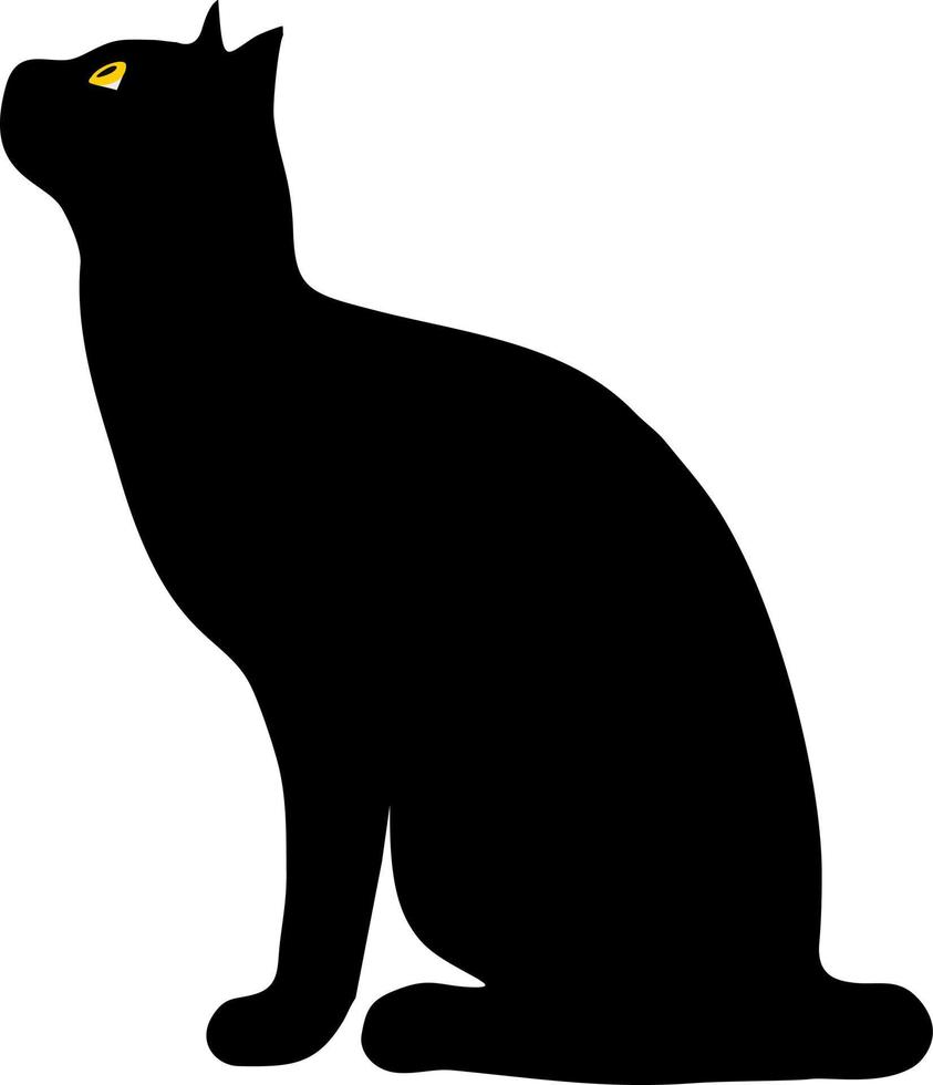 svart katt sitter vektor