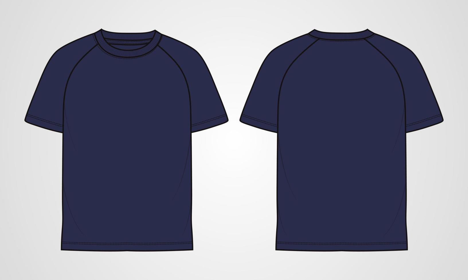 langärmliges t-shirt technische mode flache skizzenvektorillustrationsvorlage vektor