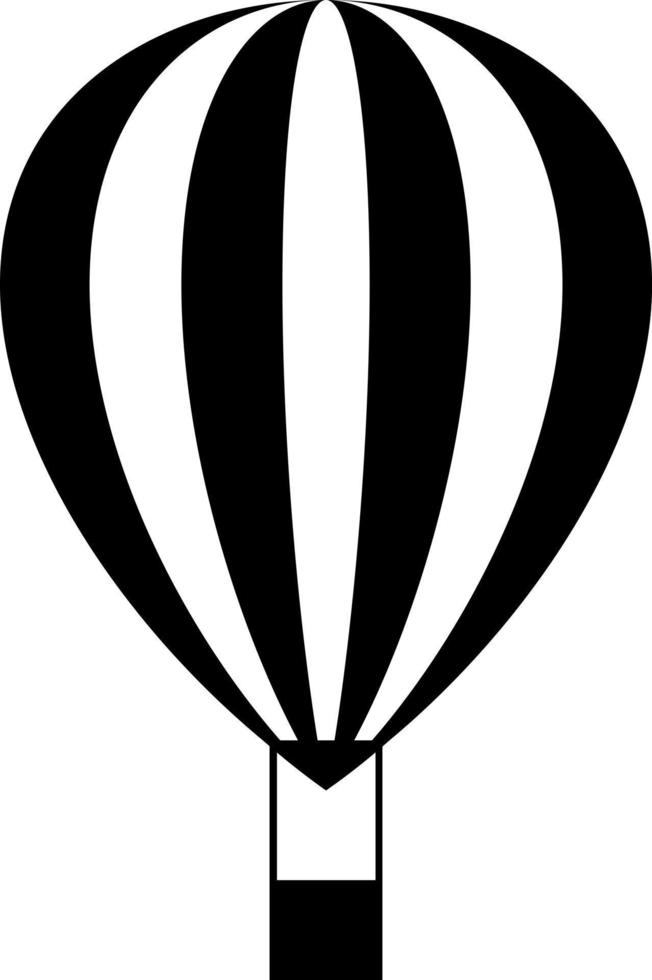 Schwarz-Weiß-Silhouette eines Heißluftballons vektor
