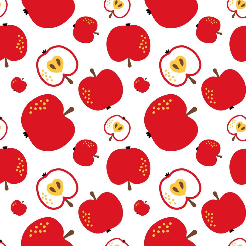 apple frukt seamless mönster, abstrakt upprepad bakgrund. för papper, omslag, tyg, presentpapper, väggkonst, inredning. enkel ytmönsterdesign. vektor