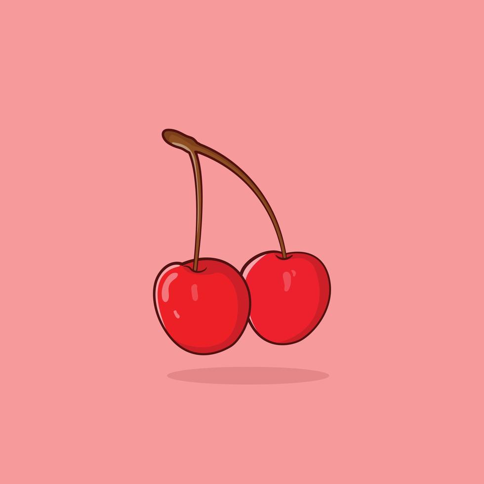 hälsosam mat illustration körsbär frukt ikon vektor