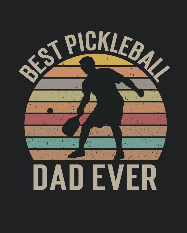 bästa pickleball pappa någonsin glad fars dag vintage pickleball vektor