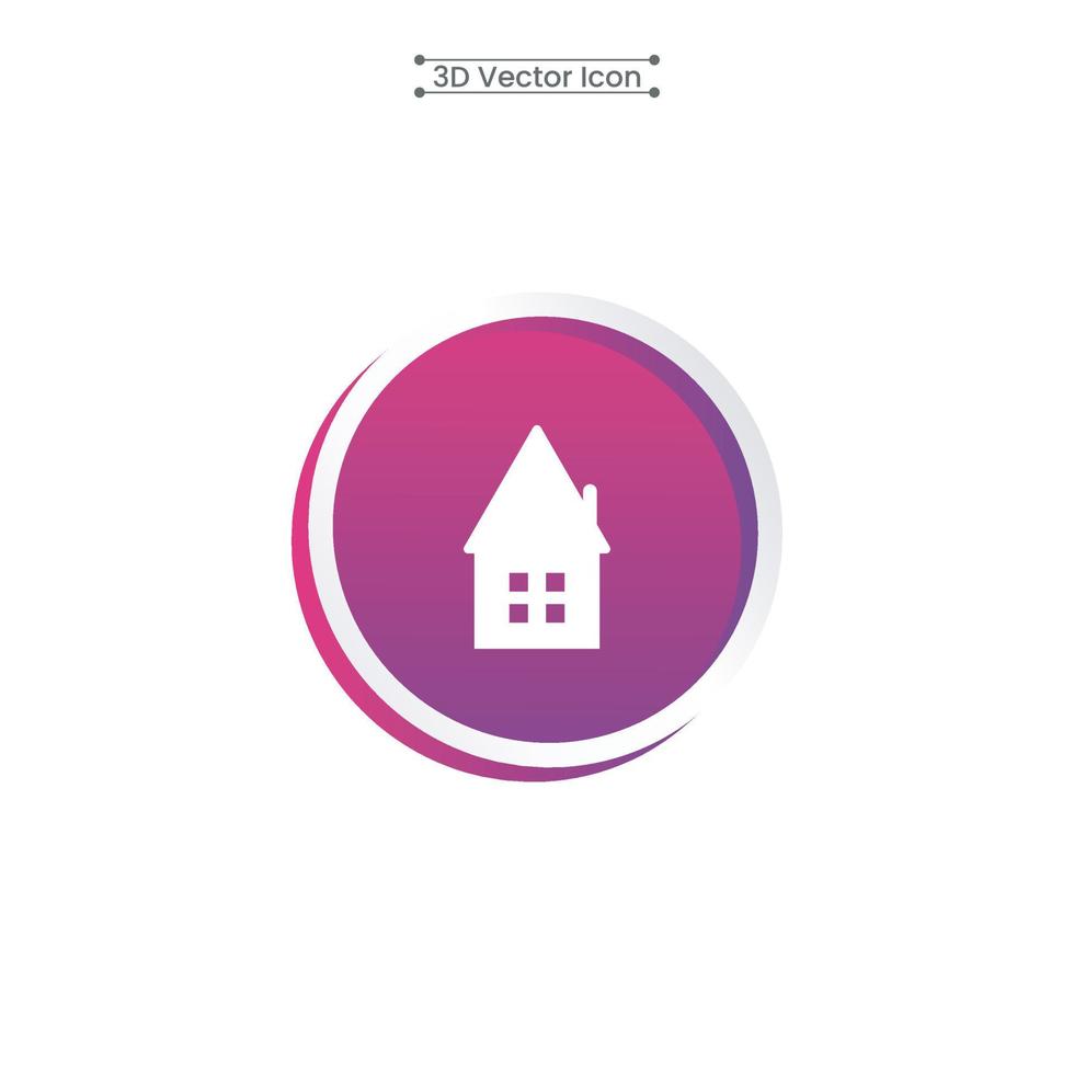 3D-Home-Icon-Vektor-Illustration vektor