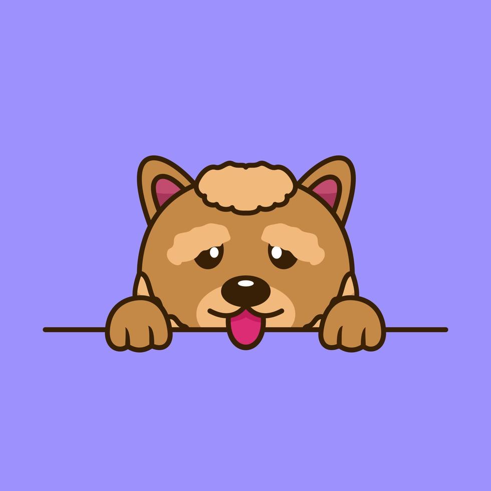 vektor premium illustration av söt hund kikar